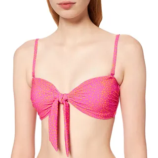 Seafolly Damen Safari Spot Twist Tie Front Bandeau Bikinioberteil, per Pack Mehrfarbig (Ultra Pink Ultra Pink), 38 (Herstellergröße: 12)