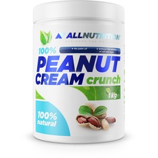 ALLNUTRITION Peanut Cream - Zuckerfreie Erdnussbutter - Knackige Erdnusscreme - 100% Geröstete Erdnüsse - Veganer Brotaufstrich - Kalorienarme Süßigkeiten - Gesunder Snack - 1000g