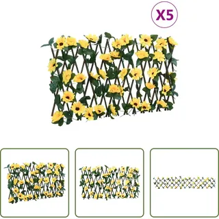 The Living Store Rankgitter mit Künstlichem Efeu 5 Stk. Erweiterbar 180x20 cm