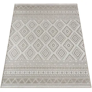 Paco Home Teppich "Vermont 184«, rechteckig, 4 mm Höhe, Flachgewebe, modernes Design mit Rauten, gesteift, Outdoor geeignet