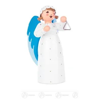 Engel mit Triangel stehend h=ca 7 cm NEU Erzgebirge Weihnachtsfigur Holzfigur