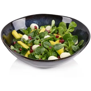 Sänger Salatschale Tokio - aus Steingut , Schwarz , 23.5x7.5x23.5 cm , kratzfest , Geschirr, Schalen & Schüsseln, Salatschüsseln