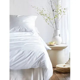 IRISETTE Premium Satin Bettwäsche unifarben Baumwolle Weiß 135 x 200 cm + 40 x 80 cm