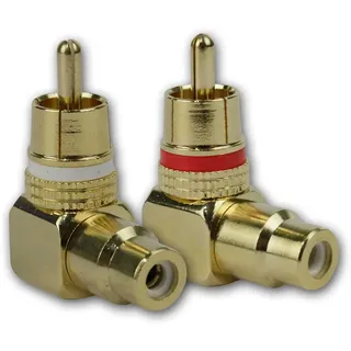 Cinch-Kupplung, 2er Set, vergoldet, abgewinkelt