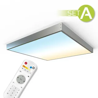 CCT LED Panel 62x62cm Aufbauset 36W 3000K-6000K inkl. Fernbedienung und Aufbaura...
