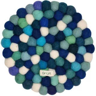 Grült Home Topfuntersetzer - Filz untersetzer für Tassen, Töpfe, Pfannen und Tassen handgefilzt in Nepal (Blau, Circle 20 cm)