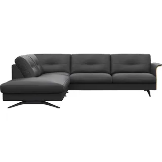 FLEXLUX Ecksofa "Glow bequem und komfortabel durch hochwertigen Sitzaufbau, L-Form" Skandinavisches Design, In hochwertiger Verarbeitung, deep schwarz