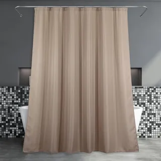 Popkozzi Duschvorhang Beige Textil Badezimmer Vorhang: Khaki Taupe Braun Leinen Stoff Anti Schimmel Waschbar Wasserabweisend Polyester Duschvorhang Badewanne - Dekorative Shower Curtain - 183x183 cm