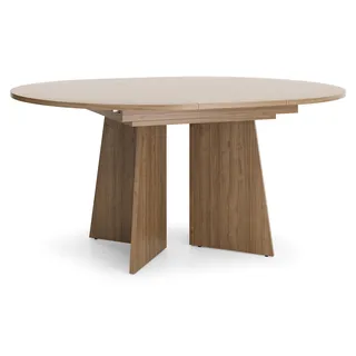 Runder Esstisch ELENA ausziehbar 120-160 cm Eiche Japandi Design - Braun