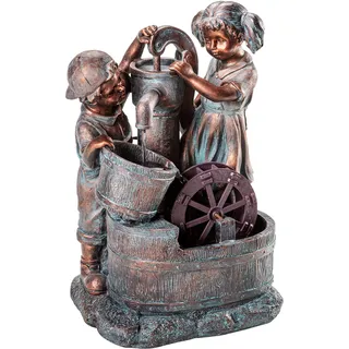 Dehner Gartenbrunnen Lea und Leon mit LED Beleuchtung