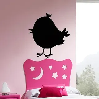 Ambiance Sticker Kreidetafel – Wandaufkleber, selbstklebend, abwischbar, Karikatur kleiner Vogel, 110 x 100 cm