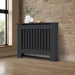 ML-Design Heizkörperverkleidung Landhausstil 78x19x82 cm, Anthrazit, aus MDF lackiert, Heizungsverkleidung für Schlafzimmer Wohnzimmer - Dunkelgrau