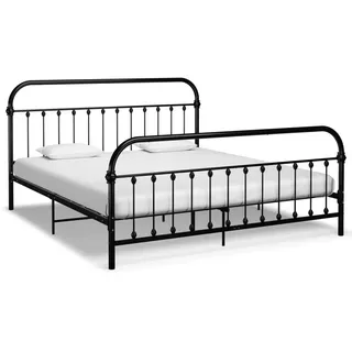 vidaXL Bettgestell Schwarz Metall 180×200 cm