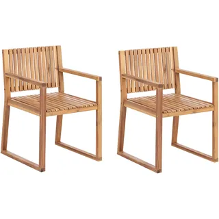 Beliani Sassari Gartenstuhl 54 x 80 x 59 cm braun 2 St.
