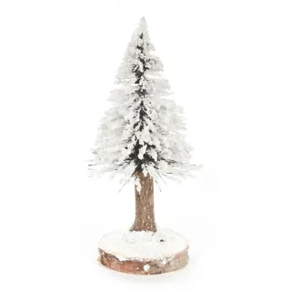 Holzbaum Fichte weiß neu Höhe 11,5cm Nadelbaum Schneetanne Winterholz Baumform
