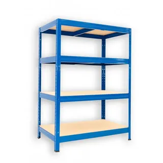 Garagenregal mit Holzböden Biedrax 45 x 60 x 120 cm blau - 4 Fachböden MDF