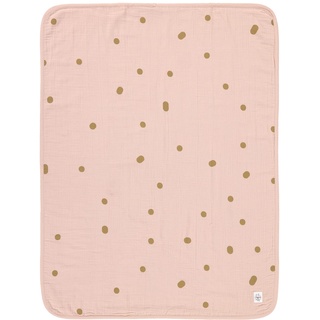 Lässig Babydecke GOTS zertifiziert/Muslin Blanket 75 x 100 cm Dots powder pink