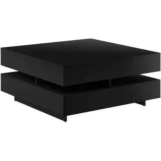 [en.casa] Couchtisch Märsta 75 x 75 x 35,5 cm Schwarz Hochglanz