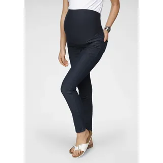 Umstandsjeans NEUN MONATE "Stretch-Jeans für Schwangerschaft und Stillzeit", Damen, Gr. 44, N-Gr, blau (rinsed), Denim/Jeans, Obermaterial: 72% Baumwolle, 26% Polyester, 2% Elasthan, unifarben, Basic, slim fit lang, Jeans Umstandsjeans, schmale Beinform, hohe Taille, langes Bein, Topseller