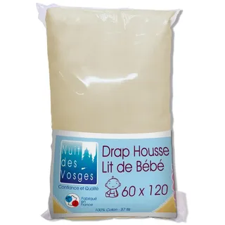 Nuit des Vosges cotoval Spannbettlaken Baumwolle Natur 60 x 120 cm