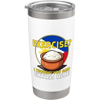 Übung Ich dachte, du sagtest Extra Rice Funny Philippines Doppelwandiger Edelstahl-Thermobecher