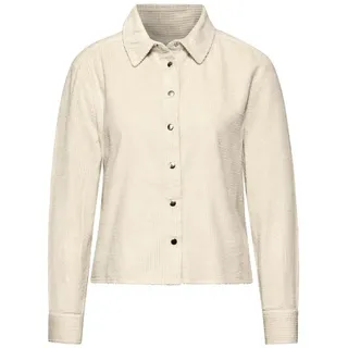 STREET ONE Damen A345322 Cordbluse Mit Knopfleiste, Smooth Sand Beige, 44 EU