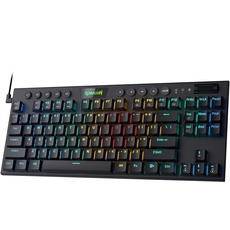 Redragon K622 RGB Mechanische Flachem Profil-Tastatur, Rote Schalter, TKL Tastatur, Kabelgebundene Gaming-Tastatur, Dedizierte Mediensteuerung, Abnehmbarem USB Kabel, für Büro und Gamer