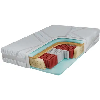 MKS Taschenmatratze Calvi - 200/200 - H3/H4 - Lux , Textil , H3 + H4 , Füllung: Schaumstoff , Rechteckig , 200x200 cm , Oeko-Tex® , atmungsaktiv, Bezug abnehmbar/waschbar, Wendematratze, schadstoffgeprüft , Schlafzimmer, Matratzen, Taschenfederkernmatratzen