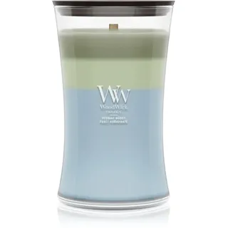 Woodwick Trilogy Verdant Woods Duftkerze mit Holzdocht 610 g