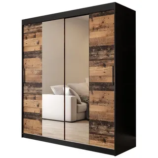 Möbel Kryspol Schwebetürenschrank 200/180/62 2-türig , Kunststoff , Nachbildung , 180x200x62 cm , Schlafzimmer, Kleiderschränke, Schwebetürenschränke