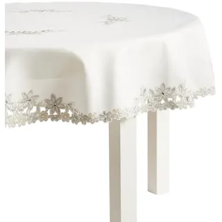home&you Tischdecke Adelaida2 , Weiß , Textil , Heimtextilien, Wohntextilien, Tischwäsche, Tischdecken