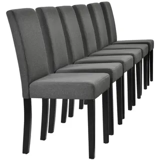 [en.casa] Esszimmerstuhl Hamburg Textil dunkelgrau 6er Set