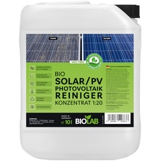 BIOLAB Solar & PV Photovoltaik Reiniger Konzentrat 1:20 (10 Liter Kanister) Solarreiniger zum Reinigen von Solaranlage, Photovoltaikanlage, Solarpanel, Solarmodul, PV-Anlage