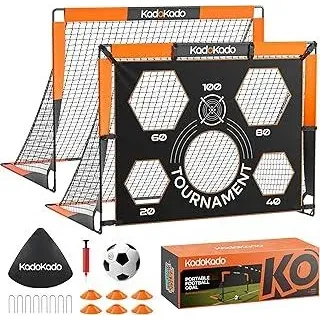 Fußballtore Kinder 120x90cm mit Tragetaschen, Fussballtore für Garten Outdoor, Pop-Up Tore mit Fiberglasstangen