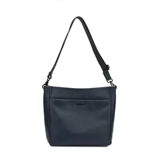 Mandarina Duck Mellow Leather Umhängetasche Leder 30 cm blau
