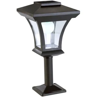 Lunartec Standleuchte außen Solar: Solar-LED-Standleuchte SWL-05 im Laternen-Design, 45 Lumen, 0,3 Watt (Standleuchten Garten, Sockel-Solarleuchten, Kabellose Stehlampe)
