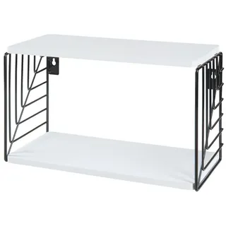[en.casa] Moss Wandregal 39 x 18 x 23 cm Schwarz/Weiß