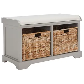 SAFAVIEH Zeitgenössisch Bank aus Holz, Vintage Grau, 85 x 40 x 50 cm