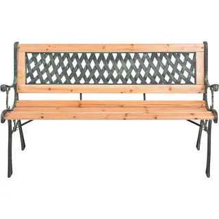 vidaXL Gartenbank 116 cm Gusseisen und Massivholz Tanne - Braun