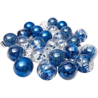 WERKA PRO Glänzende Christbaumkugeln 6 cm 25 Stück blau