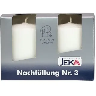 Jeka Kerzen Glasgrablicht mit Deckel Glasgrabkerze wiederbefüllbar mit Grabkerzen ohne Hülle Glaslaterne Grableuchte - Grabkerzennachfüller ohne Hülle Grabkerze (10x Nachfüll-Grabkerzen Nr. 3)
