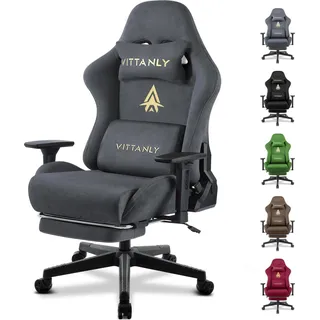 Gamingstuhl, verstellbare Armlehnen, ergonomische Unterstützung, Grau