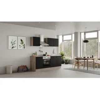 Flex-Well Küchenzeile Capri 210 cm Schwarz