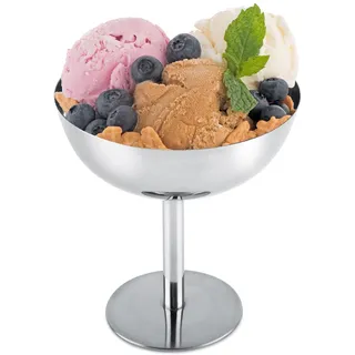 Eisbecher, Dessertschale Edelstahl, Cocktail Gläser, Ice Cream Sundae, Schale Eisschale Runde Form Dessert Schale Ø 10 Cm Dessertgläser Mit Fuß Dessertschalen Für Eis, Dessert, Ice Cream Bowl (L)