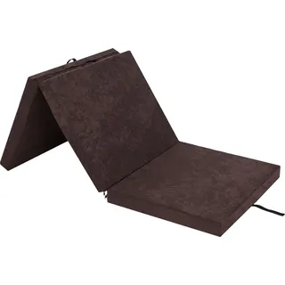 HobbyGarden Klappmatratze Ben – 195×80×8 cm, dunkelbraun, faltbar, Gästebett & Gymnastikmatte, Aloba Bezug, pflegeleicht & mobil - Bronze