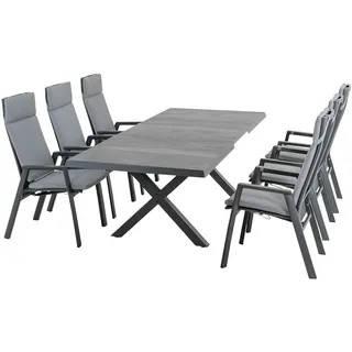 Siena Garden Sincro/Valencia Gartenmöbel-Set 7tlg. Aluminium Gestell für 6 Personen
