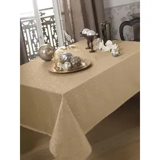CALITEX Evita Tischdecke, Polyester, Champagner, rund, 180 cm