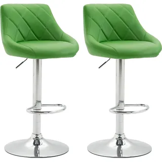 CLP 2er Set Barhocker Lazio Kunstleder höhenverstellbar und 360 Grad drehbar,grün - Grün