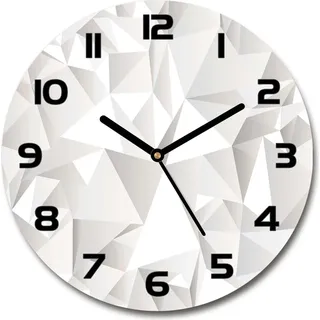 Wanduhr aus Glas 30fi Glasbild Glasuhr Gehärtetes Glas - schwarze-zeiger - Abstract background - Weiß