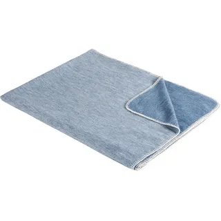 Bio:Vio Plaid , Blau , Textil , Streifen , 140x200 cm , Grüner Punkt, Textiles Vertrauen - Oeko-Tex®, Made in Germany, DIN EN ISO 9001, Oeko-Tex® Standard 100, Oeko-Tex® Made IN Green , Double face , Heimtextilien, Wohntextilien, Decken, Plaids